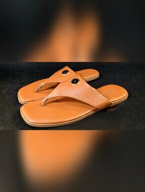 Rihero Womens Size 7.5 Brown Thong Sandals Flat Slip On Summer Flip Flops